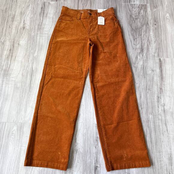 St. John's Bay Womens Mid Rise Wide Leg Corduroy Brown Pant Size 4 - Picture 2 of 12